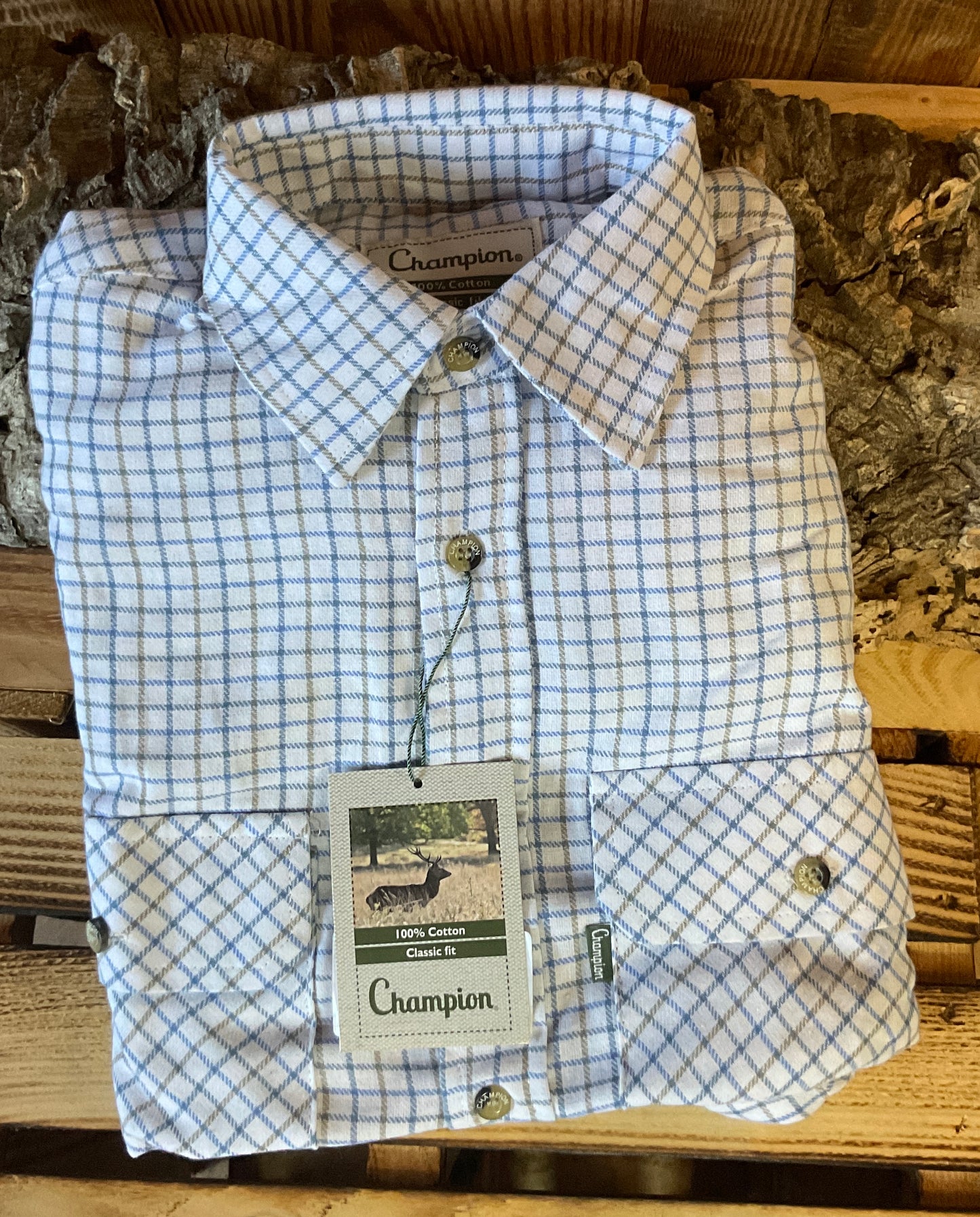 Chemise tattersall bleue