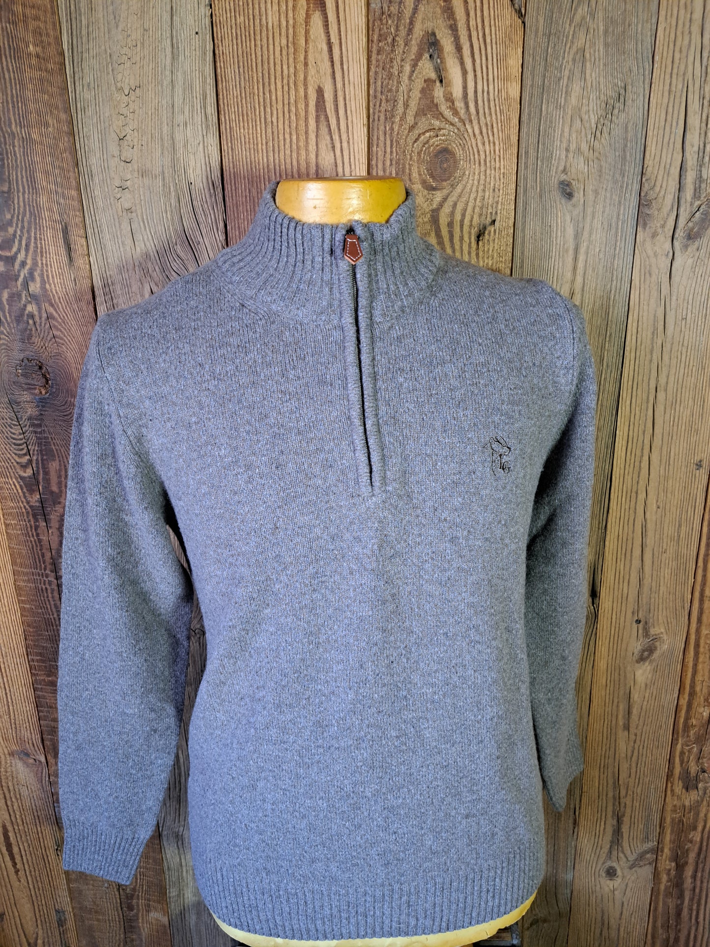 Pull Zip Marron moucheté Lovergreen